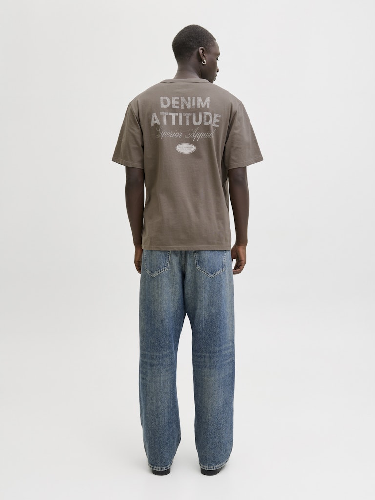 Jjedover Graphic Tee Ss Crew Neck - Taupe