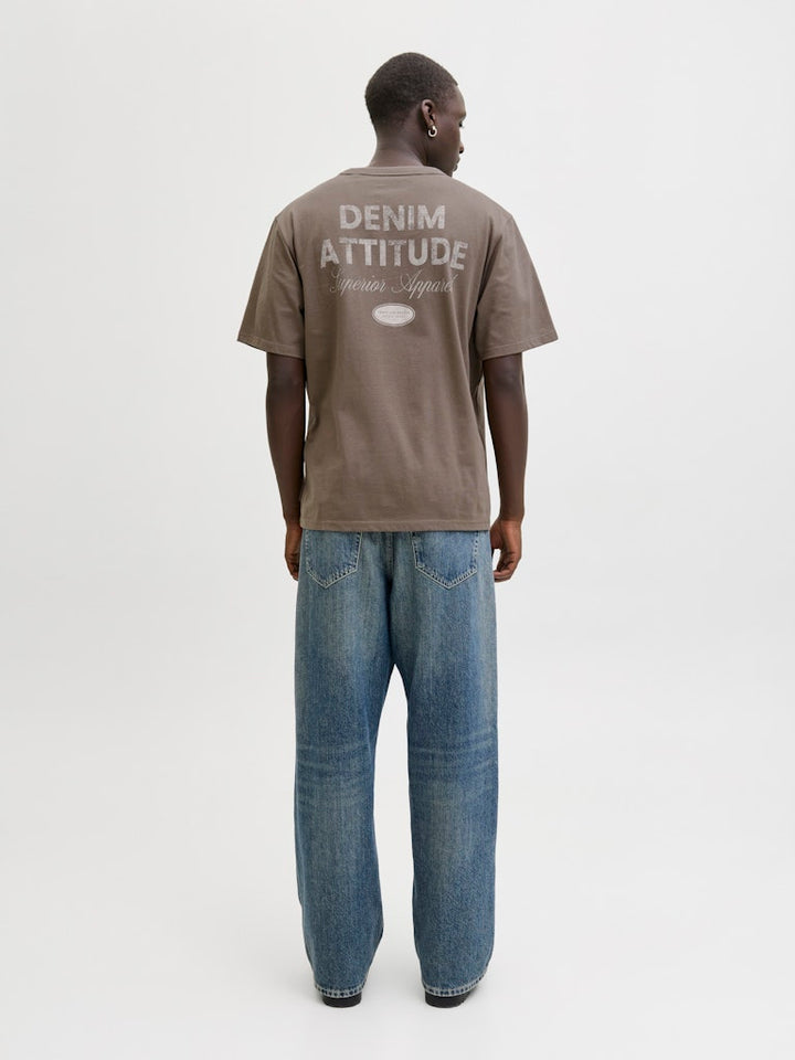 Jjedover Graphic Tee Ss Crew Neck - Taupe