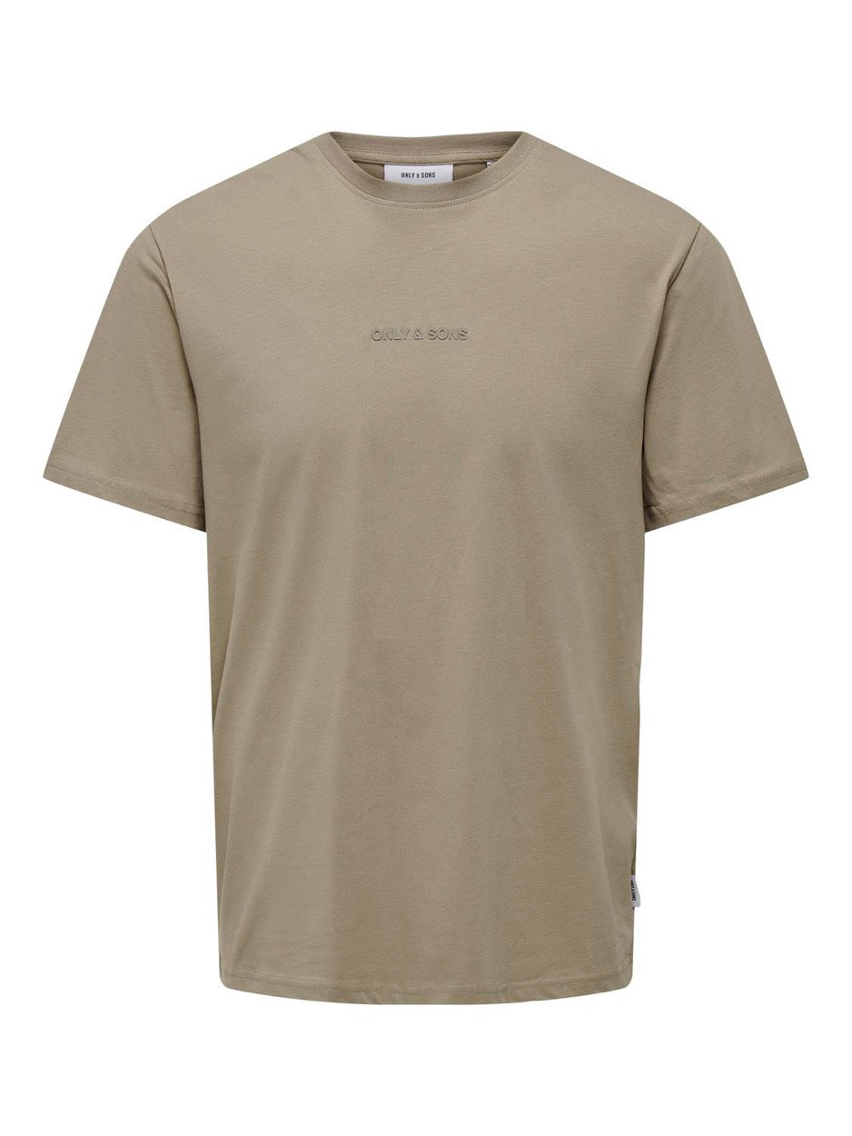 Onslevi Life Reg Text Ss Tee Noos - Taupe