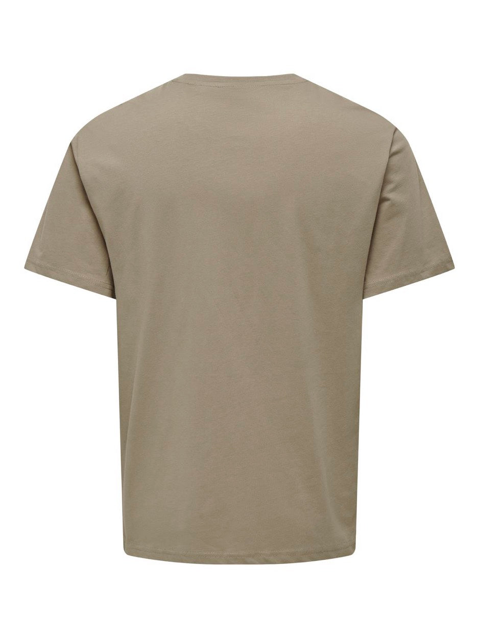 Onslevi Life Reg Text Ss Tee Noos - Taupe