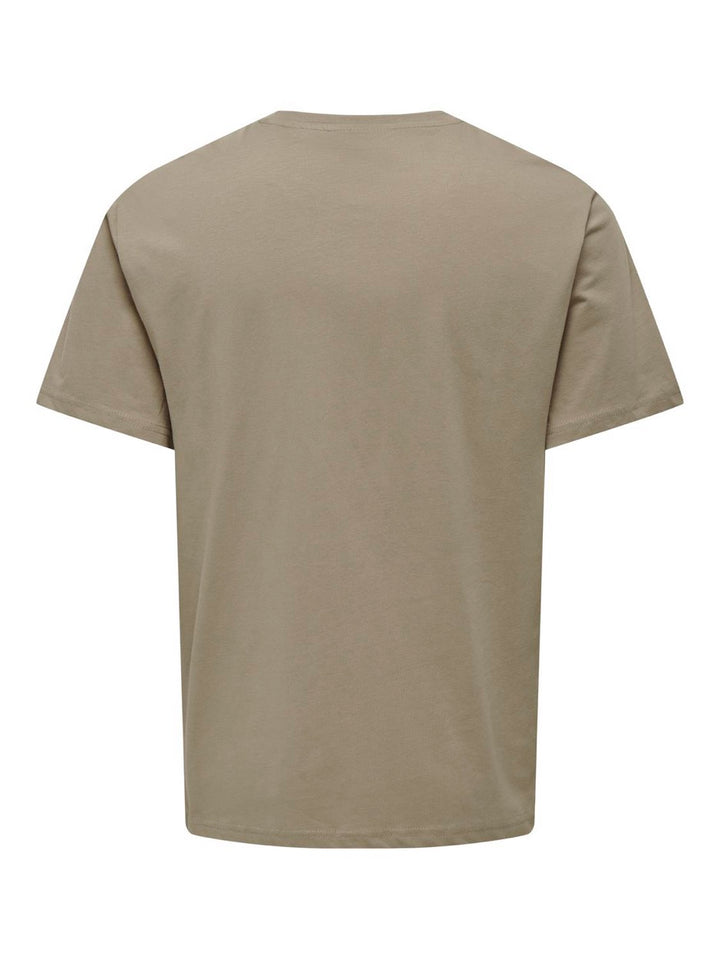 Onslevi Life Reg Text Ss Tee Noos - Taupe