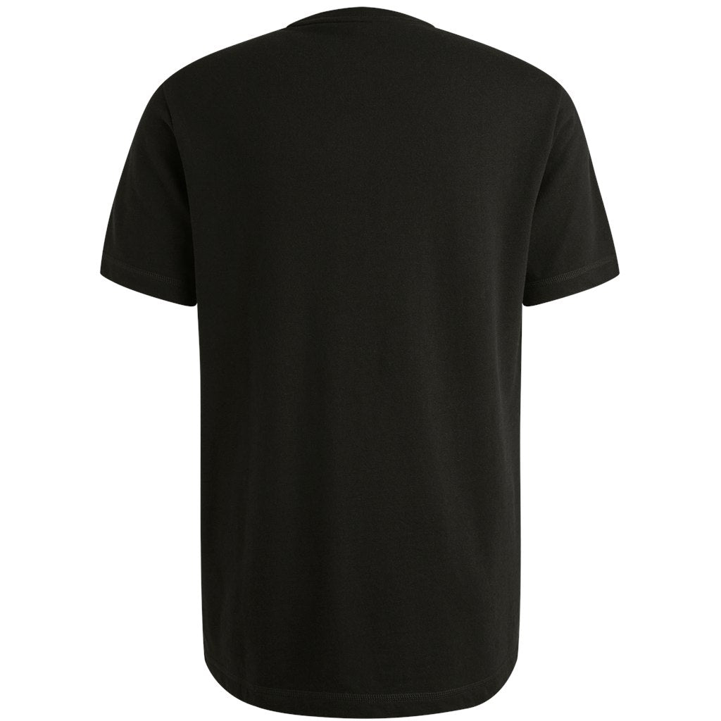 Short Sleeve R-neck Heavy Slub Jer - Zwart