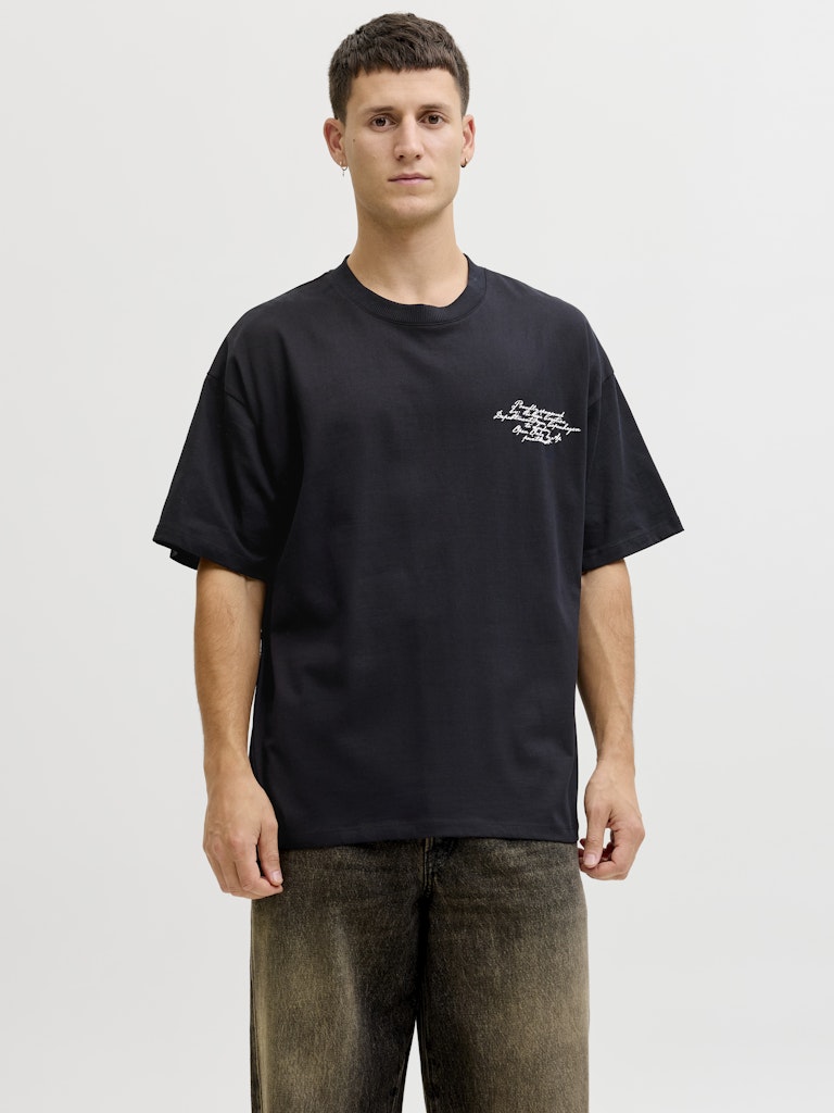 Jcodust Script Back Tee Ss Crew Neck - Zwart