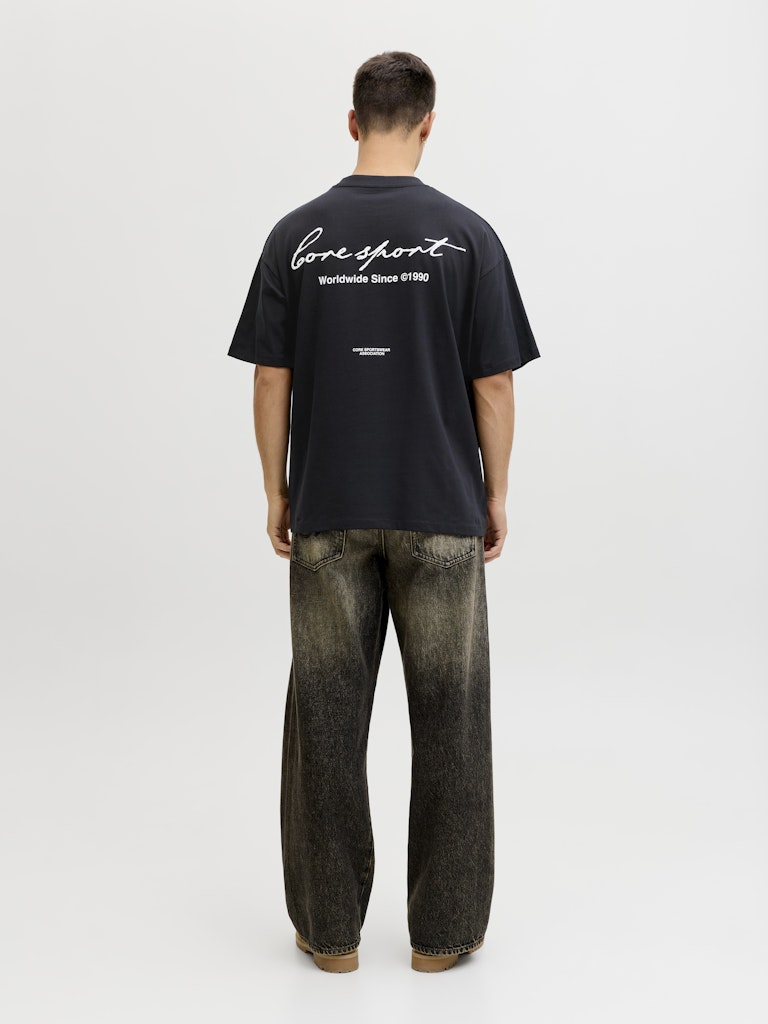 Jcodust Script Back Tee Ss Crew Neck - Zwart