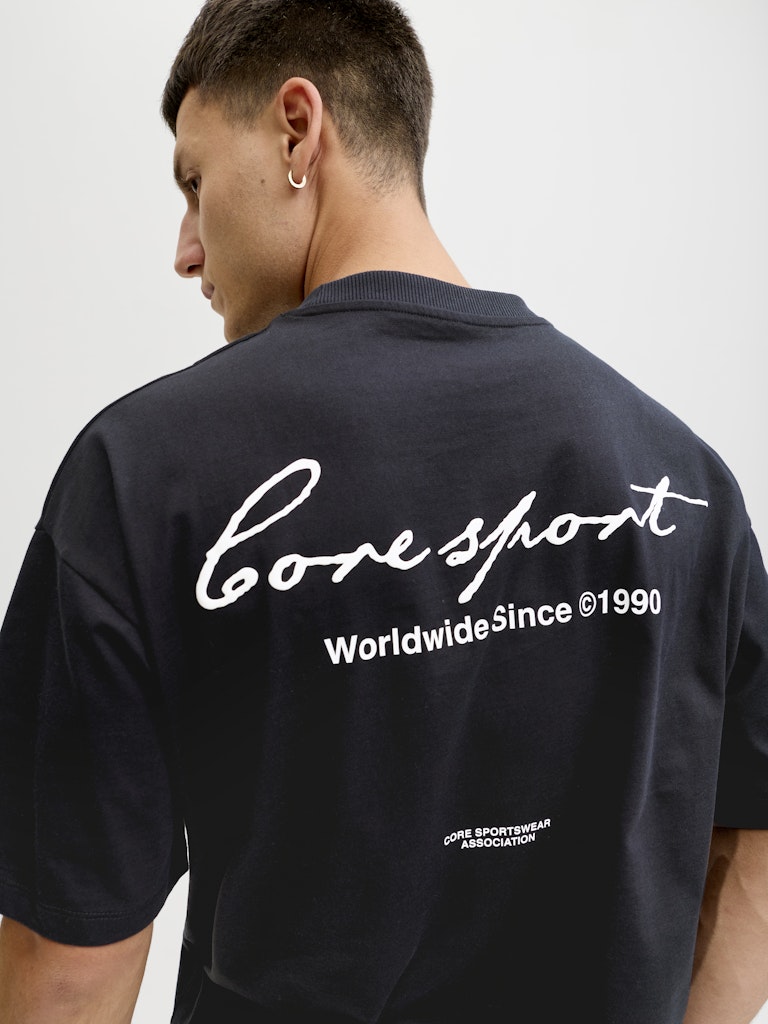 Jcodust Script Back Tee Ss Crew Neck - Zwart