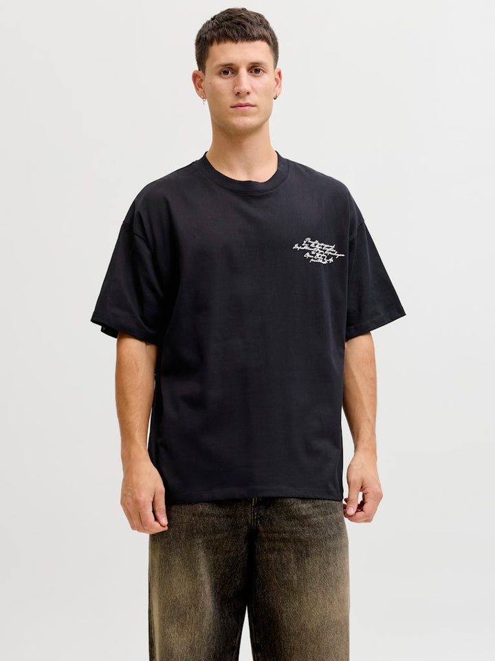 Jcodust Script Back Tee Ss Crew Neck - Zwart