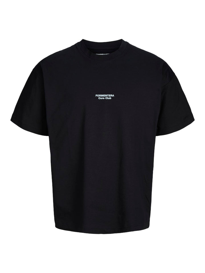 Jcosolana Checkered Back Tee Ss Crew - Zwart