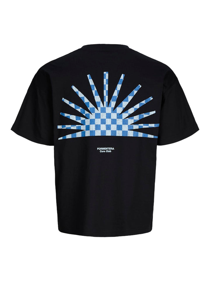 Jcosolana Checkered Back Tee Ss Crew - Zwart