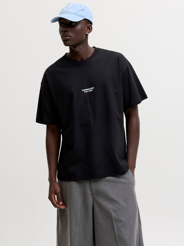 Jcosolana Checkered Back Tee Ss Crew - Zwart