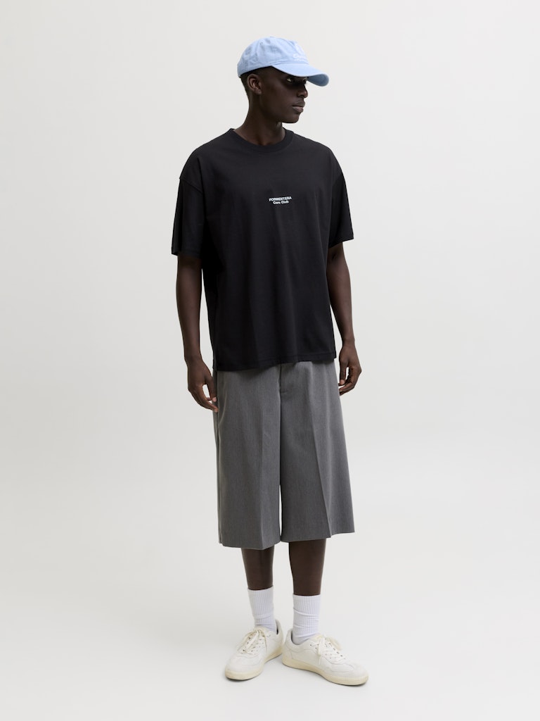 Jcosolana Checkered Back Tee Ss Crew - Zwart
