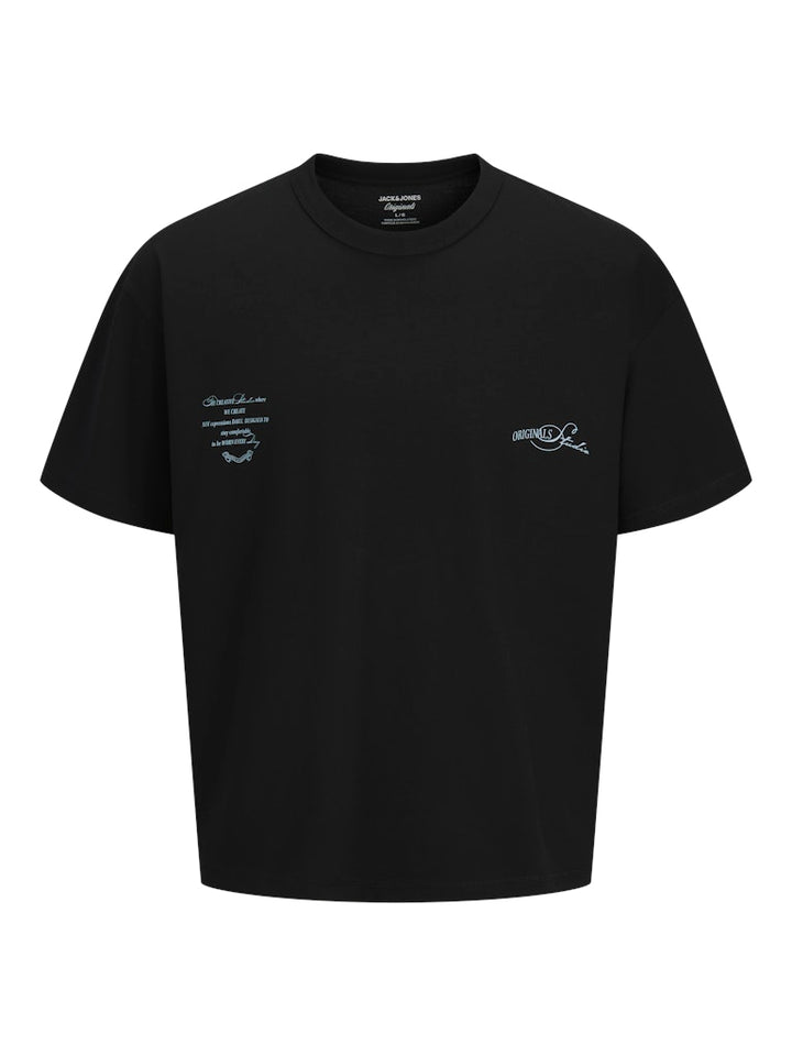Jorsanremo Typo Tee Ss Crew Neck Ln - Zwart