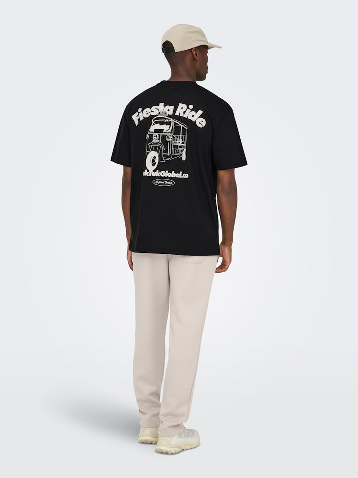 Onsfred Life Foodie Rlx Ss Tee - Zwart