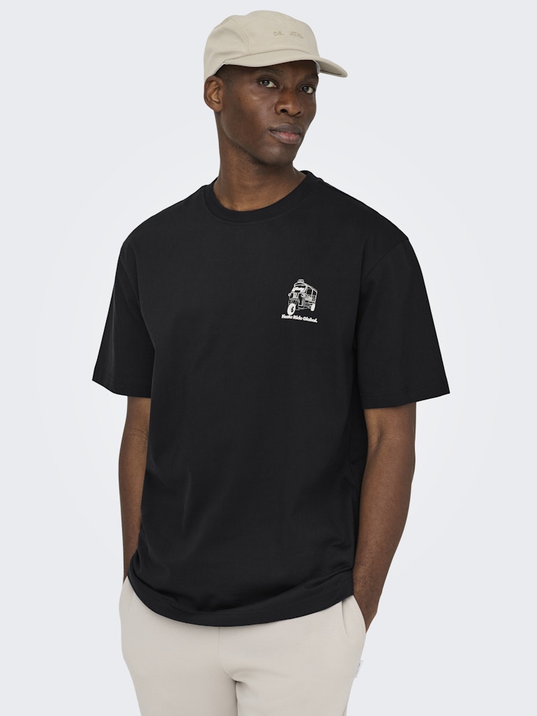 Onsfred Life Foodie Rlx Ss Tee - Zwart