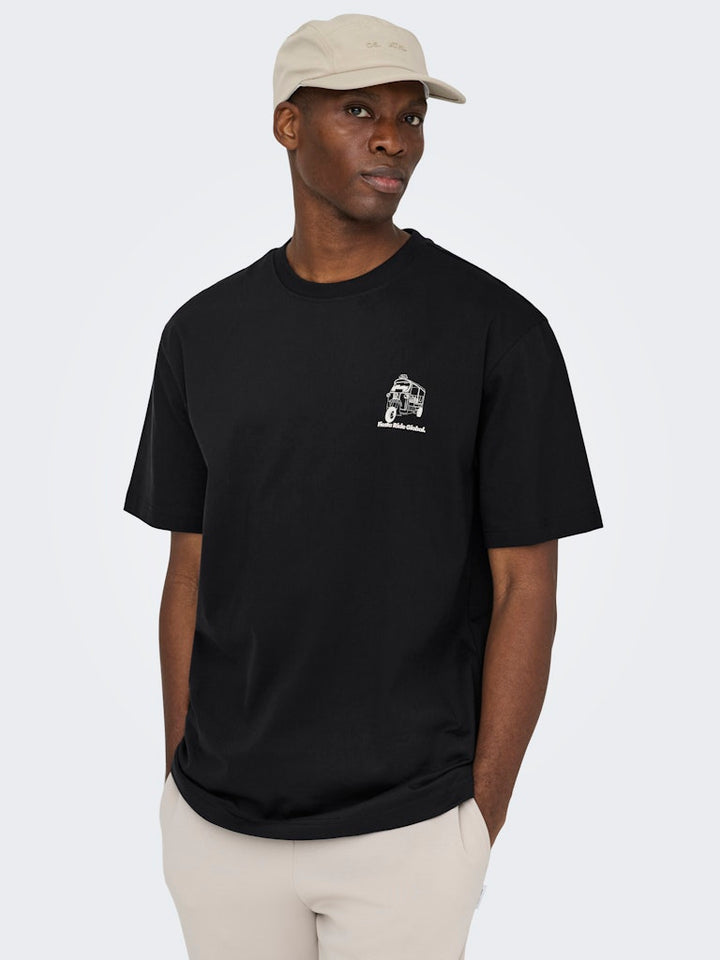 Onsfred Life Foodie Rlx Ss Tee - Zwart
