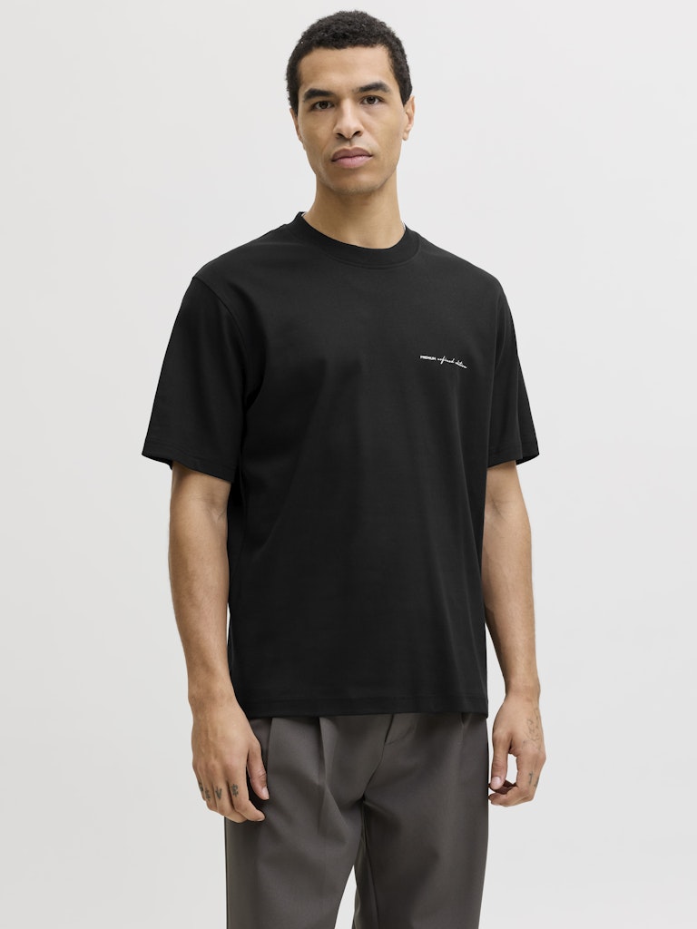 Jprblaowen Ss Branding Tee Sn - Zwart