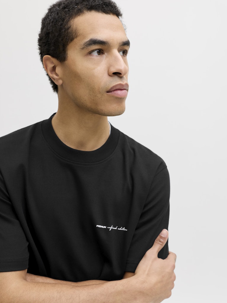 Jprblaowen Ss Branding Tee Sn - Zwart