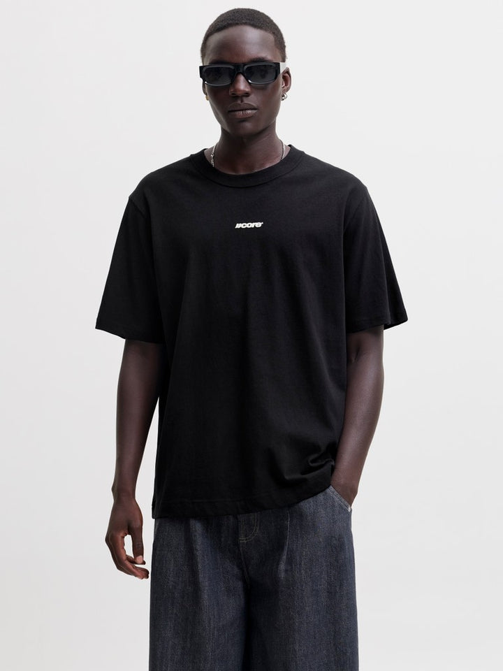 Jcoclub Back Script Tee Ss Crew Neck Sn - Zwart