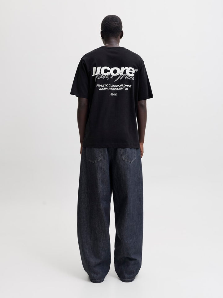 Jcoclub Back Script Tee Ss Crew Neck Sn - Zwart