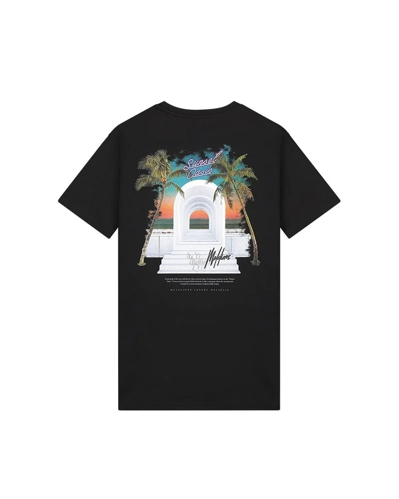 Sunset Oasis T-shirt - Zwart