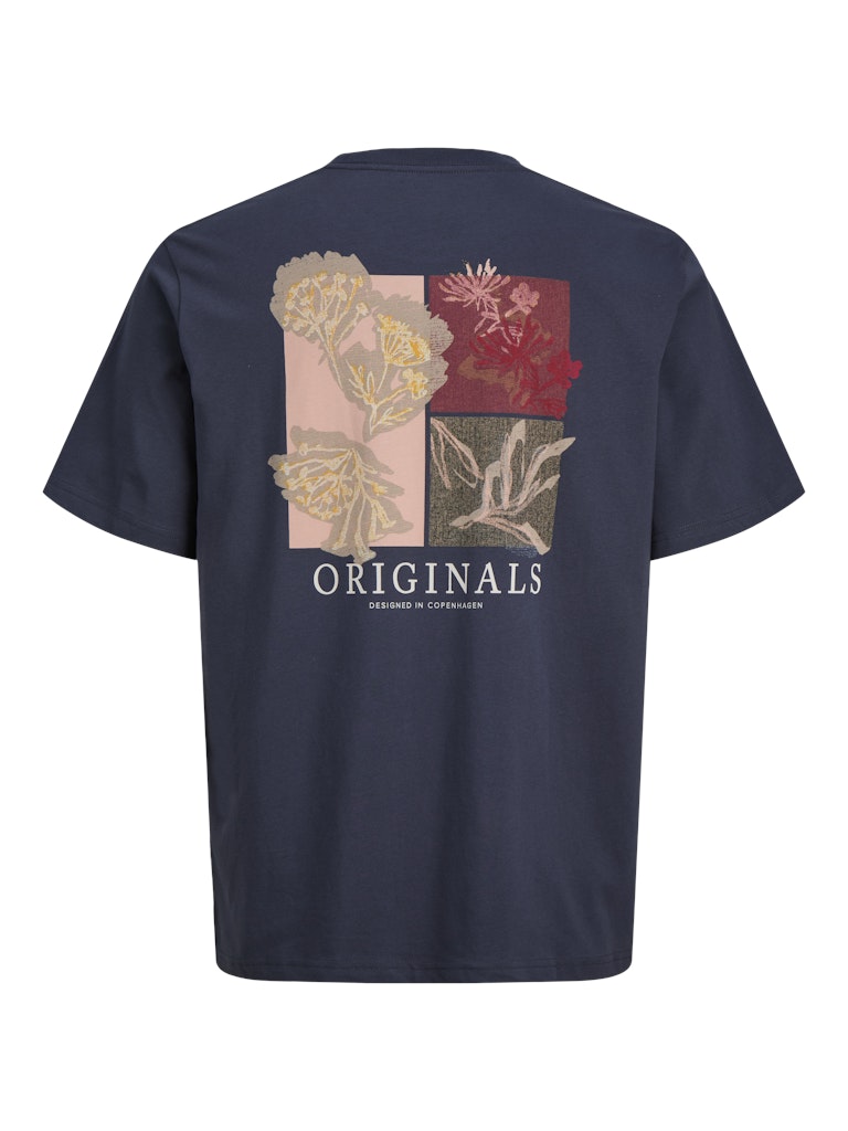 Jormontauk Aop Back Tee Ss Crew Neck Sn - Steel