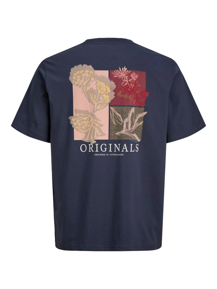 Jormontauk Aop Back Tee Ss Crew Neck Sn - Steel