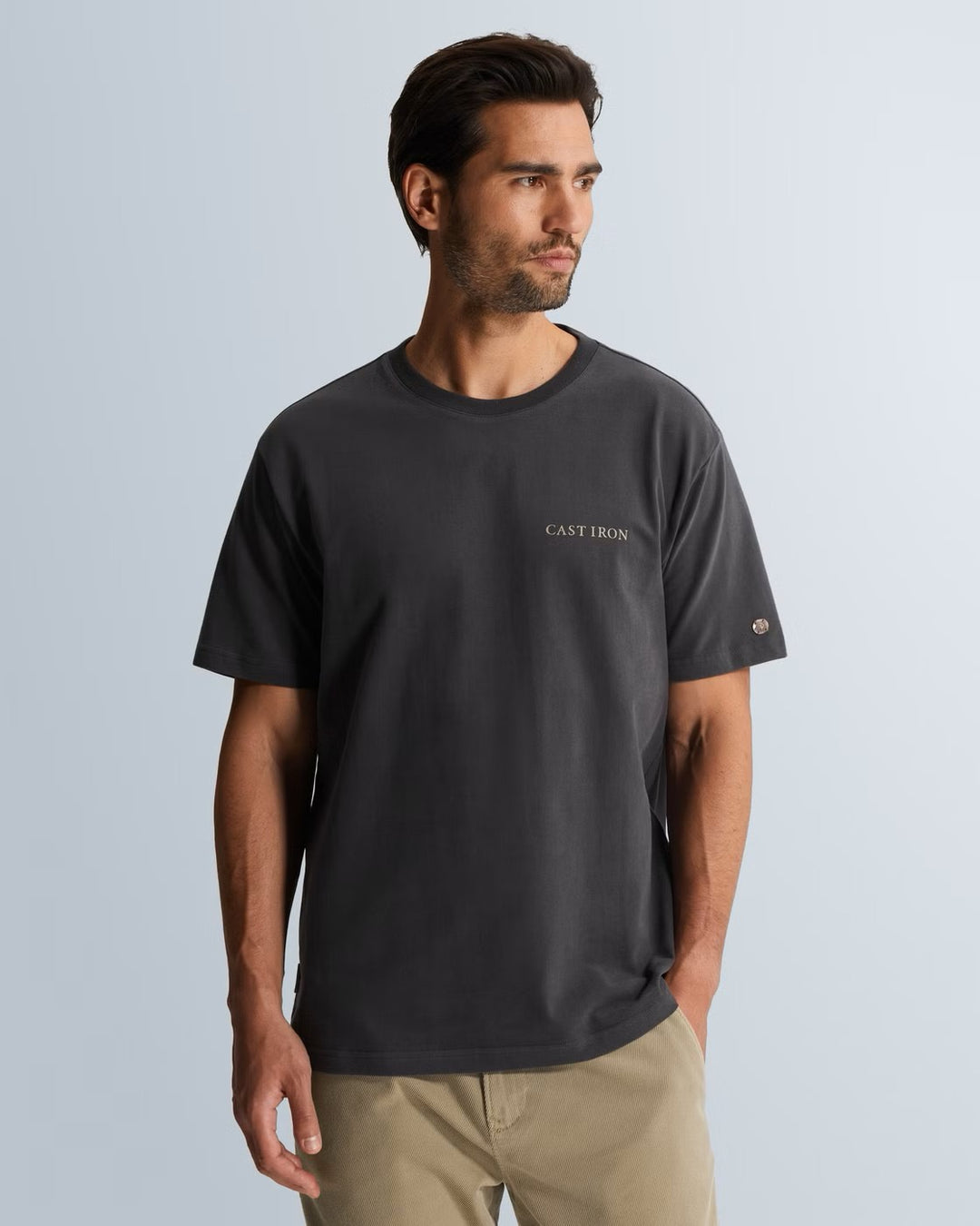 Short Sleeve R-neck Relaxed Fit Pe - Antraciet