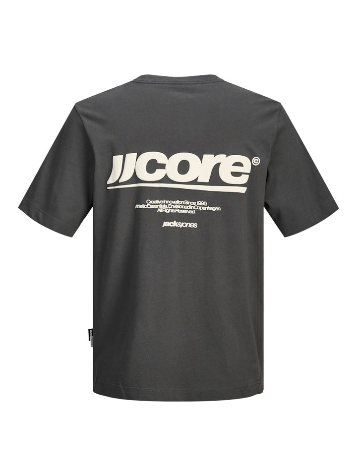 Jcoclub Back Text Prnt Tee Ss Crew Neck - Antraciet