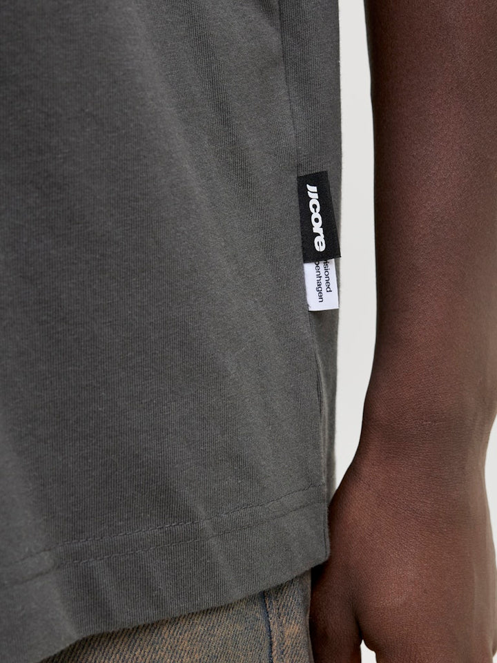 Jcoclub Back Text Prnt Tee Ss Crew Neck - Antraciet