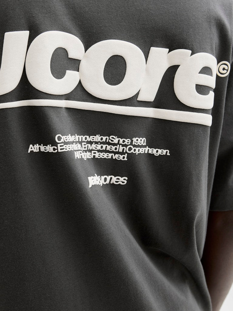 Jcoclub Back Text Prnt Tee Ss Crew Neck - Antraciet