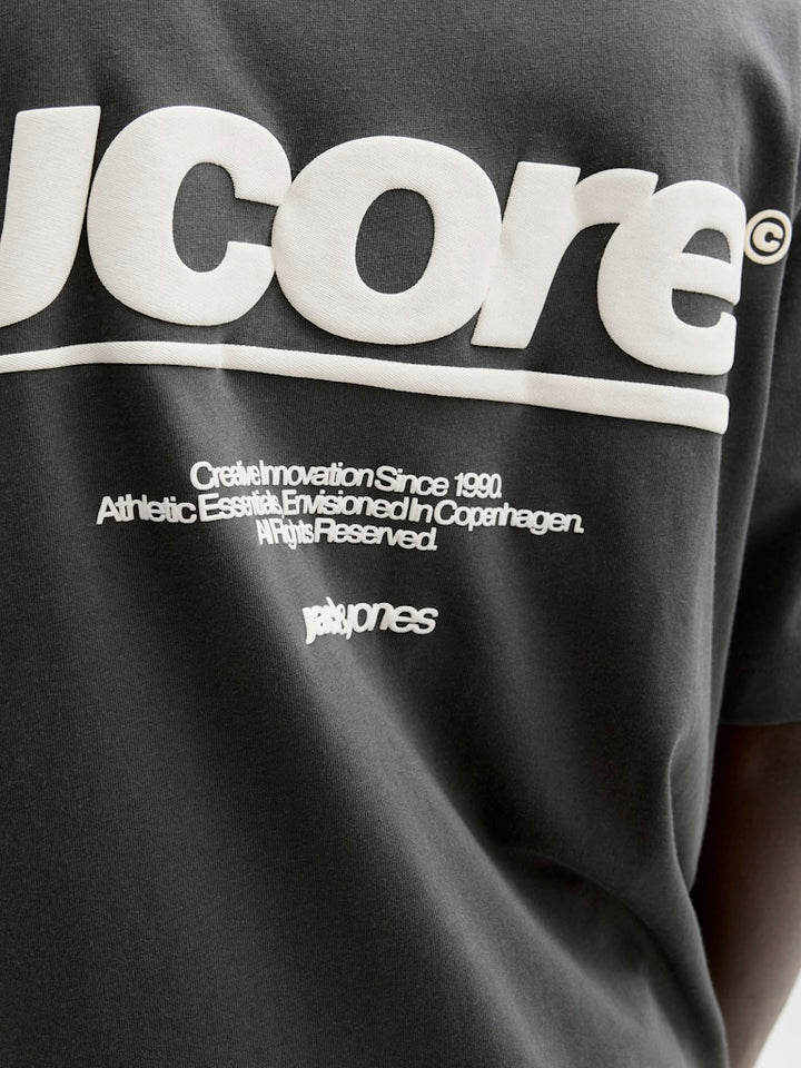 Jcoclub Back Text Prnt Tee Ss Crew Neck - Antraciet