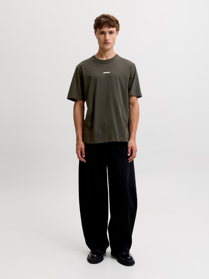 Jcoclub Back Script Tee Ss Crew Neck Sn - Antraciet