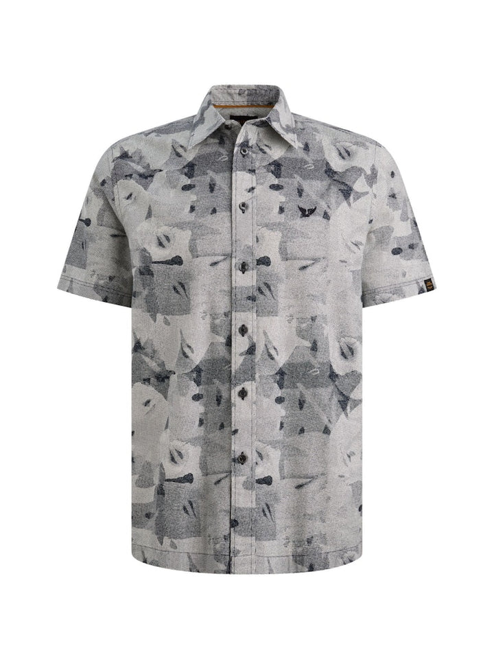 Short Sleeve Shirt Print On Cotton - Antraciet