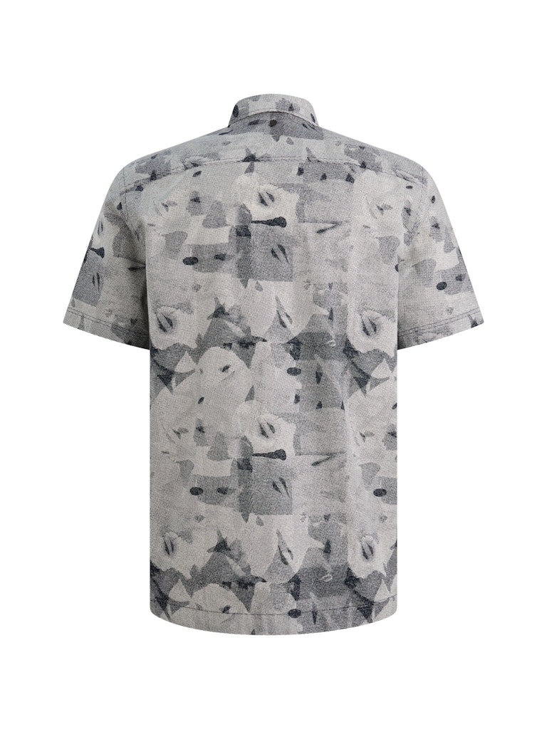Short Sleeve Shirt Print On Cotton - Antraciet