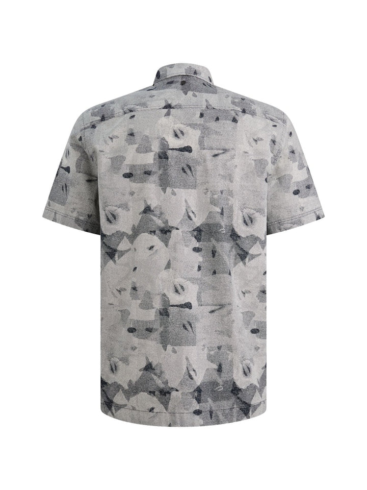 Short Sleeve Shirt Print On Cotton - Antraciet