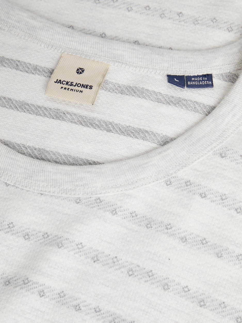 Jprblujack Jaquard Striped Ss Tee - Grijs Dessin