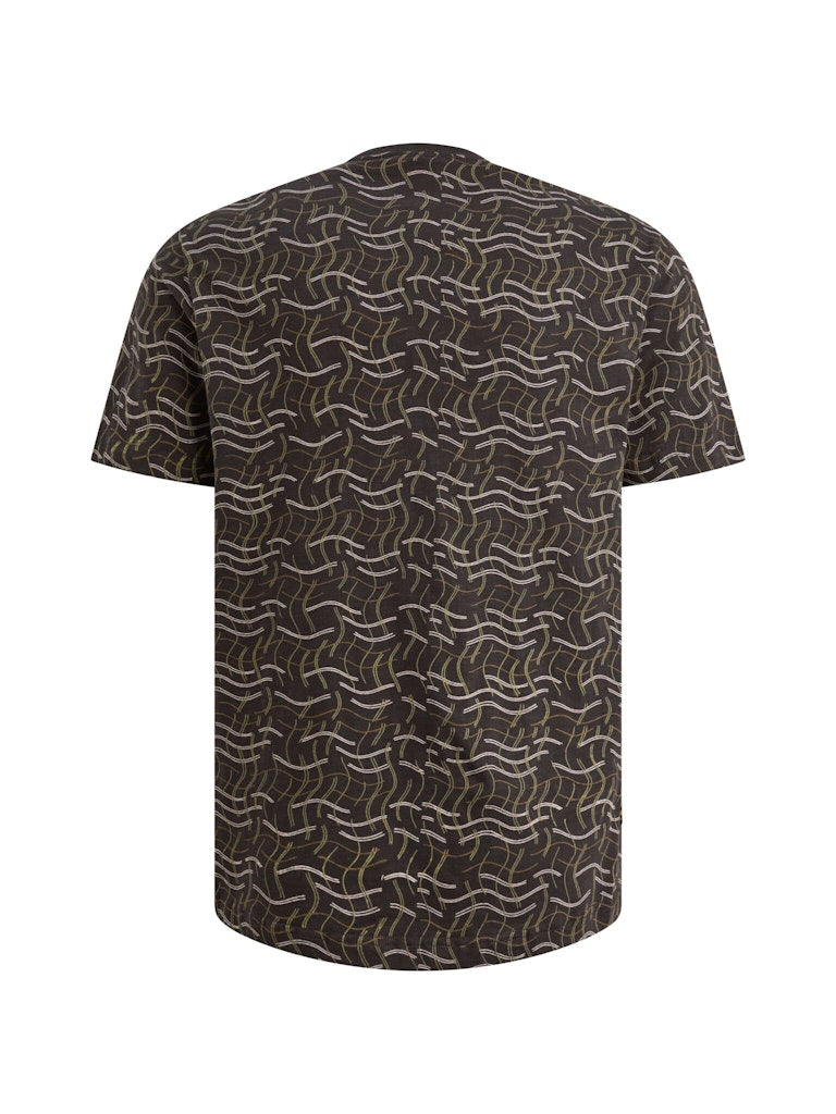 Short Sleeve R-neck Slub Jersey Ao - Grijs Dessin