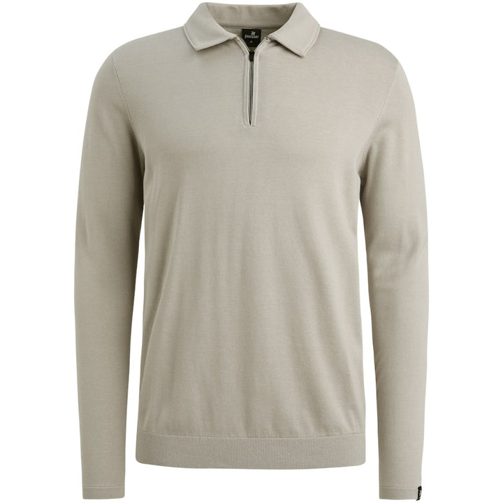 Long Sleeve Polo Cotton Modal - Beige