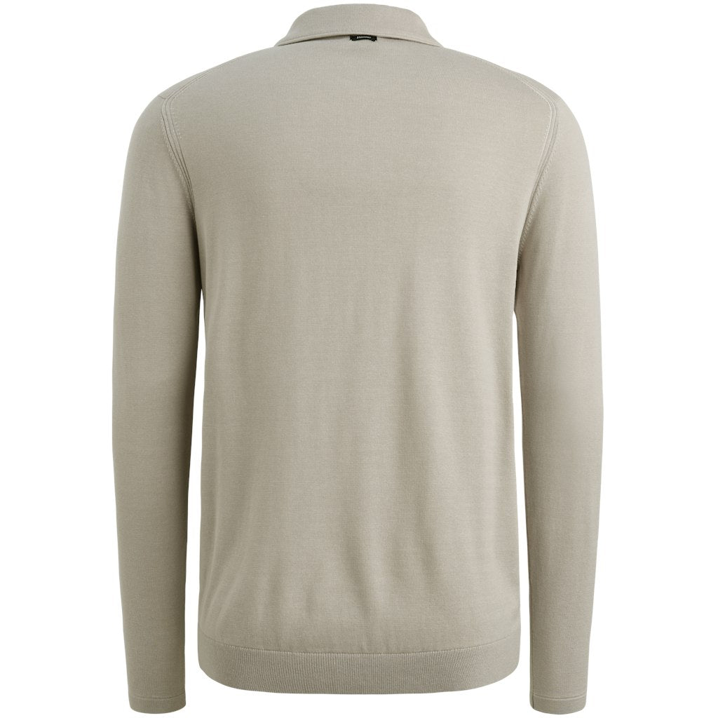 Long Sleeve Polo Cotton Modal - Beige