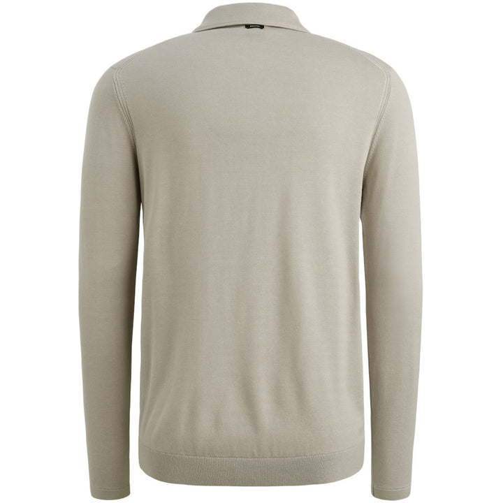 Long Sleeve Polo Cotton Modal - Beige