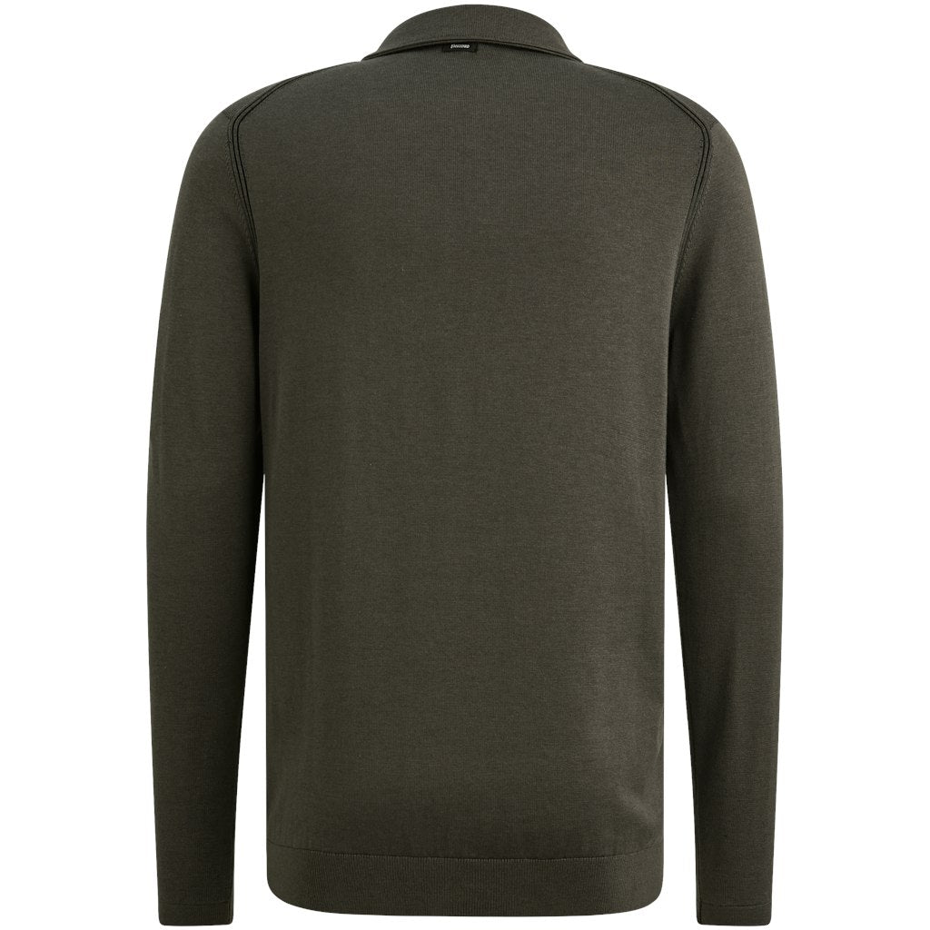 Long Sleeve Polo Cotton Modal - Army