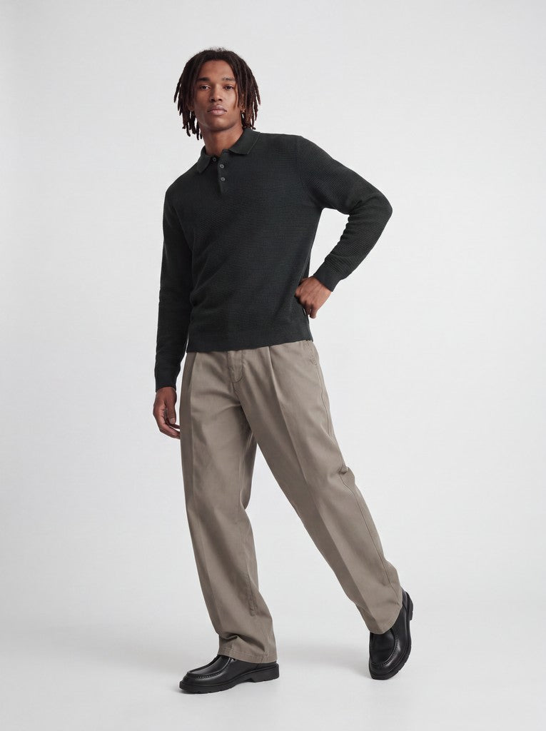 Jprbluriley Knit Polo Ls - Donkergroen