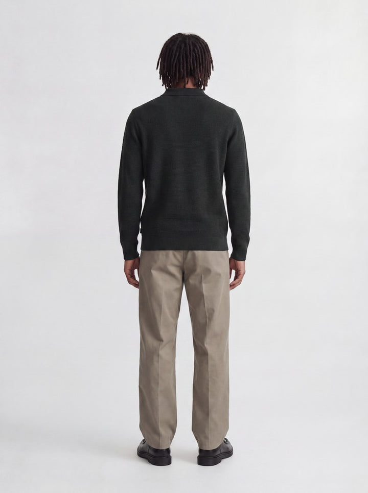 Jprbluriley Knit Polo Ls - Donkergroen