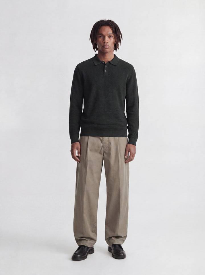 Jprbluriley Knit Polo Ls - Donkergroen