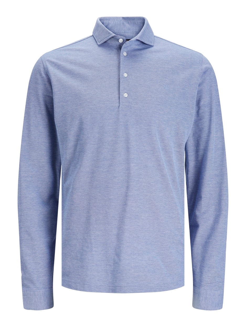 Jprblarian Pique Tunic Shirt L/s Sm - Lichtblauw