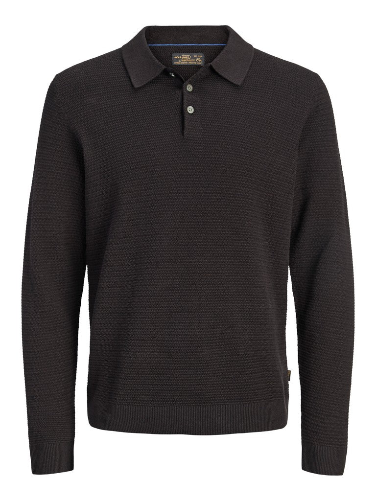 Jprbluriley Knit Polo Ls - Bruin