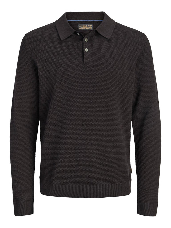 Jprbluriley Knit Polo Ls - Bruin