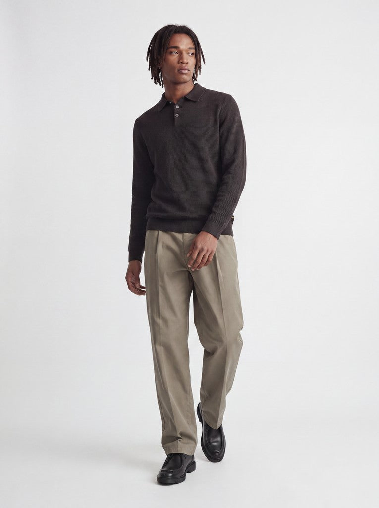 Jprbluriley Knit Polo Ls - Bruin