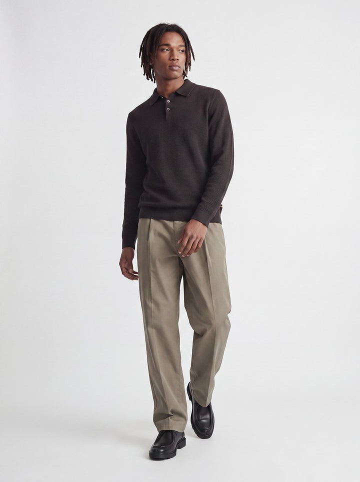 Jprbluriley Knit Polo Ls - Bruin