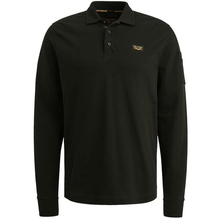 Long Sleeve Polo American Classic - Zwart