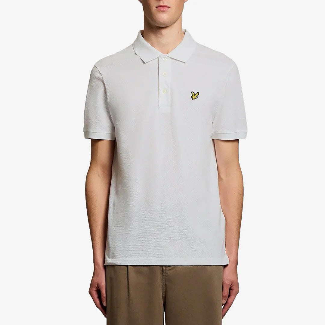 Popcorn Jaquaerd Polo Shirt - Wit